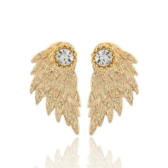 Angel Wing Rhinestone Earrings