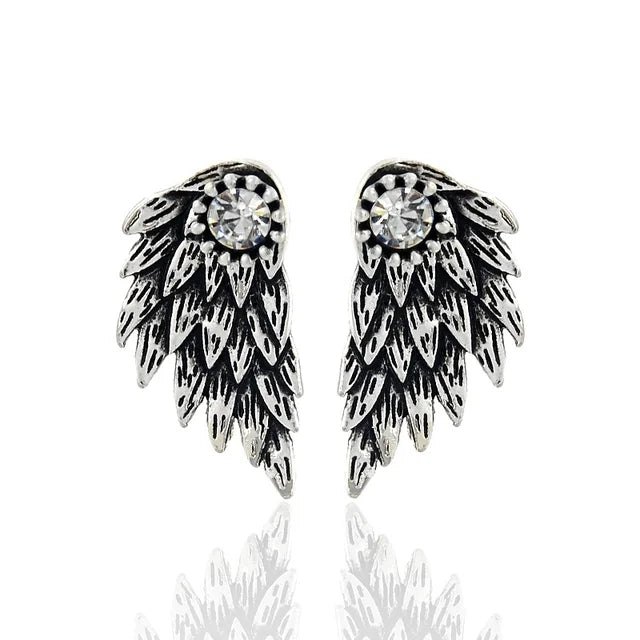 Angel Wing Rhinestone Earrings