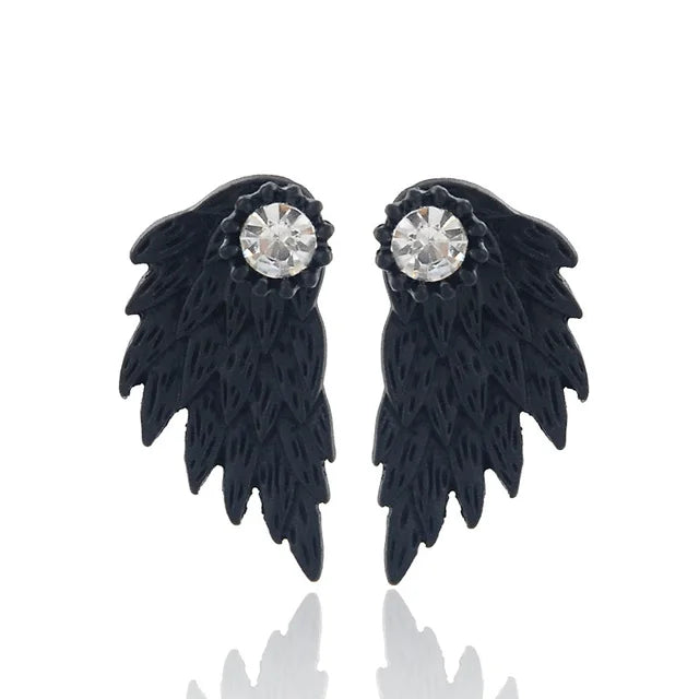 Angel Wing Rhinestone Earrings