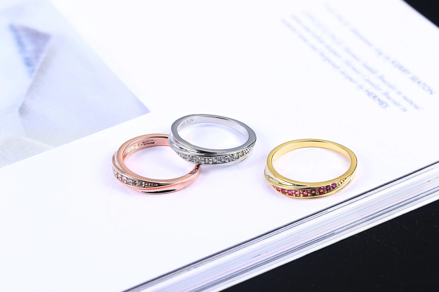 ZHOUYANG Wedding  Ring For Women Lovers Simple Cubic Zirconia Rose Gold Color Fashion Jewelry  ZYR314 ZYR317