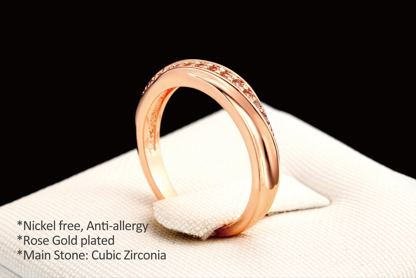 ZHOUYANG Wedding  Ring For Women Lovers Simple Cubic Zirconia Rose Gold Color Fashion Jewelry  ZYR314 ZYR317