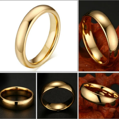 Fashion Luxury Golden Engagement Wedding Ring Couple Ring Simple Fashion Style Fine Jewelry Anniversary Gift Men and Women Ring