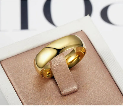 Fashion Luxury Golden Engagement Wedding Ring Couple Ring Simple Fashion Style Fine Jewelry Anniversary Gift Men and Women Ring