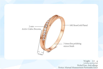 ZHOUYANG Wedding  Ring For Women Lovers Simple Cubic Zirconia Rose Gold Color Fashion Jewelry  ZYR314 ZYR317