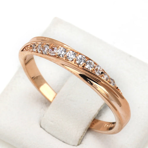 ZHOUYANG Wedding  Ring For Women Lovers Simple Cubic Zirconia Rose Gold Color Fashion Jewelry  ZYR314 ZYR317